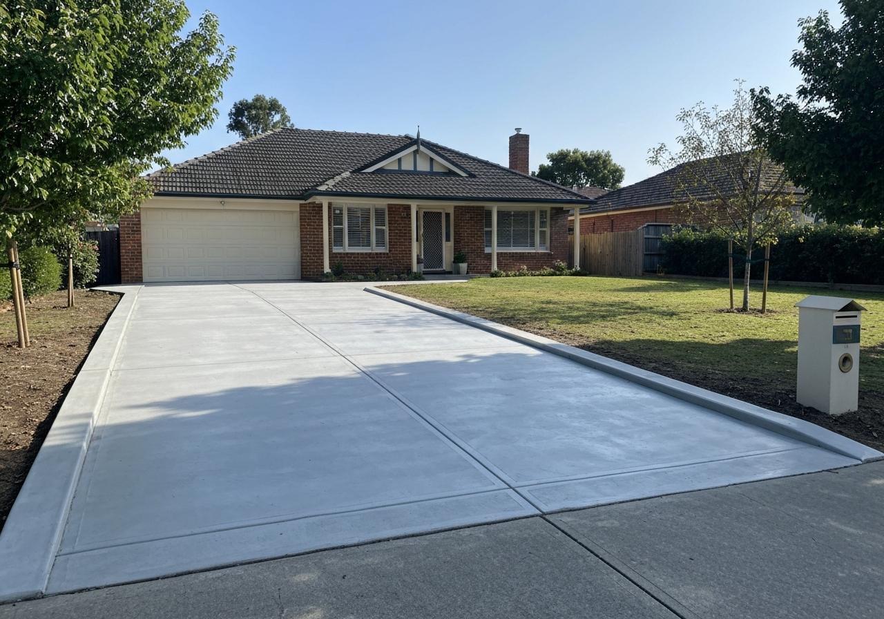 Concrete driveway installation