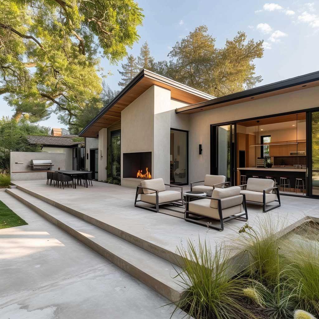 Custom concrete patio
